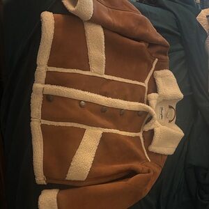 Wrangler Tan Jacket with Cream Sherpa Lining